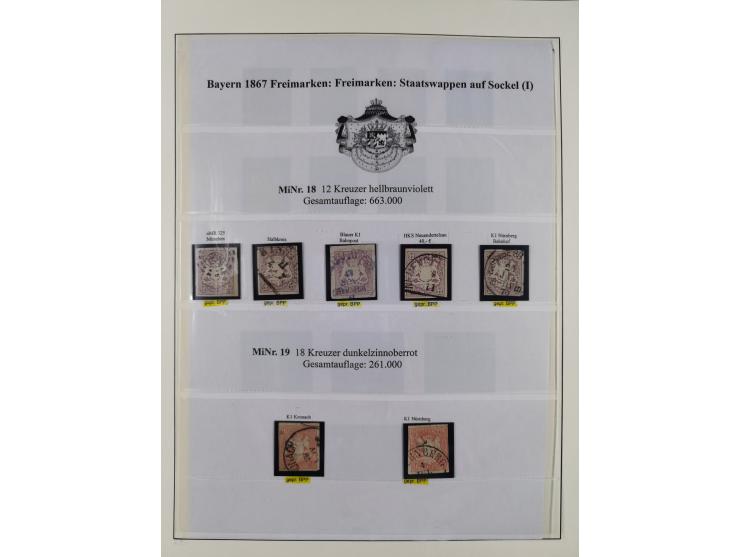 1849/1975, gestempelte Sammlung und 23 Briefe, ab Mi.-Nr. 1IIa breitrandig (FA Sem BPP), ferner 4I im waagerechten Paar, 3II,