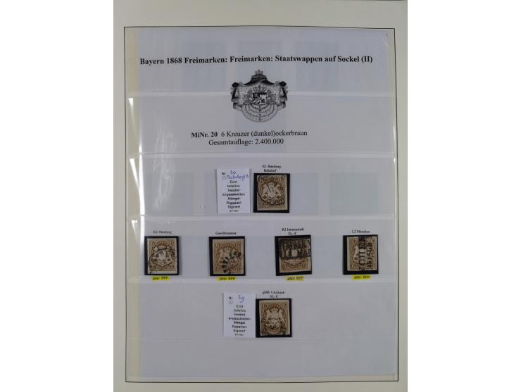 1849/1975, gestempelte Sammlung und 23 Briefe, ab Mi.-Nr. 1IIa breitrandig (FA Sem BPP), ferner 4I im waagerechten Paar, 3II,