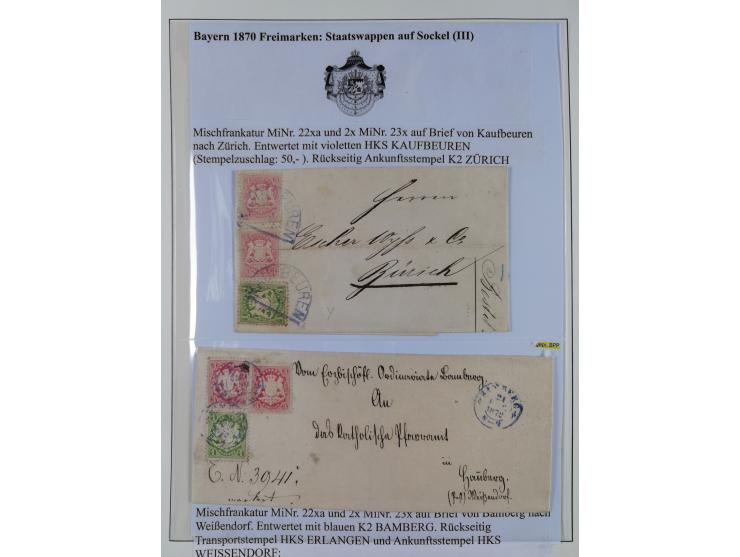 1849/1975, gestempelte Sammlung und 23 Briefe, ab Mi.-Nr. 1IIa breitrandig (FA Sem BPP), ferner 4I im waagerechten Paar, 3II,