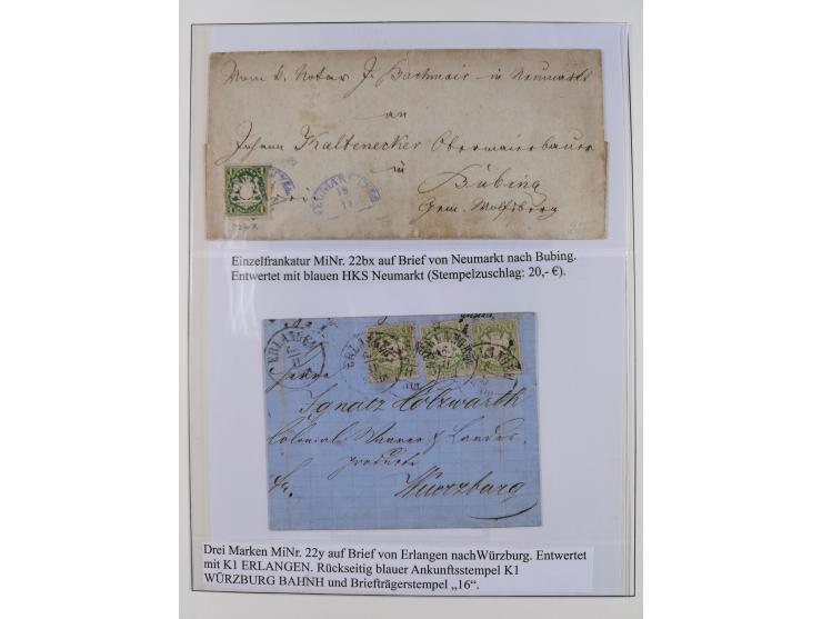 1849/1975, gestempelte Sammlung und 23 Briefe, ab Mi.-Nr. 1IIa breitrandig (FA Sem BPP), ferner 4I im waagerechten Paar, 3II,