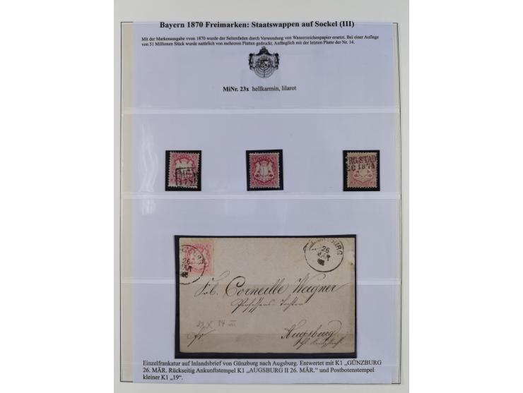 1849/1975, gestempelte Sammlung und 23 Briefe, ab Mi.-Nr. 1IIa breitrandig (FA Sem BPP), ferner 4I im waagerechten Paar, 3II,