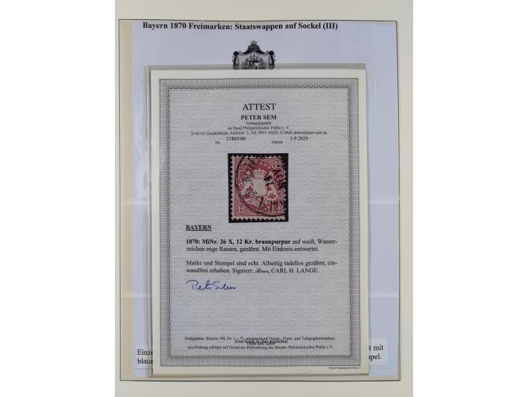 1849/1975, gestempelte Sammlung und 23 Briefe, ab Mi.-Nr. 1IIa breitrandig (FA Sem BPP), ferner 4I im waagerechten Paar, 3II,