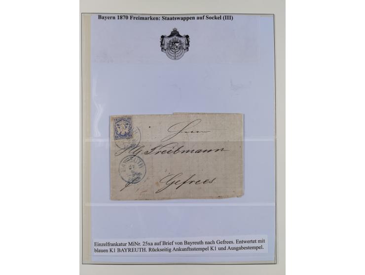 1849/1975, gestempelte Sammlung und 23 Briefe, ab Mi.-Nr. 1IIa breitrandig (FA Sem BPP), ferner 4I im waagerechten Paar, 3II,