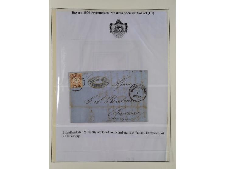 1849/1975, gestempelte Sammlung und 23 Briefe, ab Mi.-Nr. 1IIa breitrandig (FA Sem BPP), ferner 4I im waagerechten Paar, 3II,