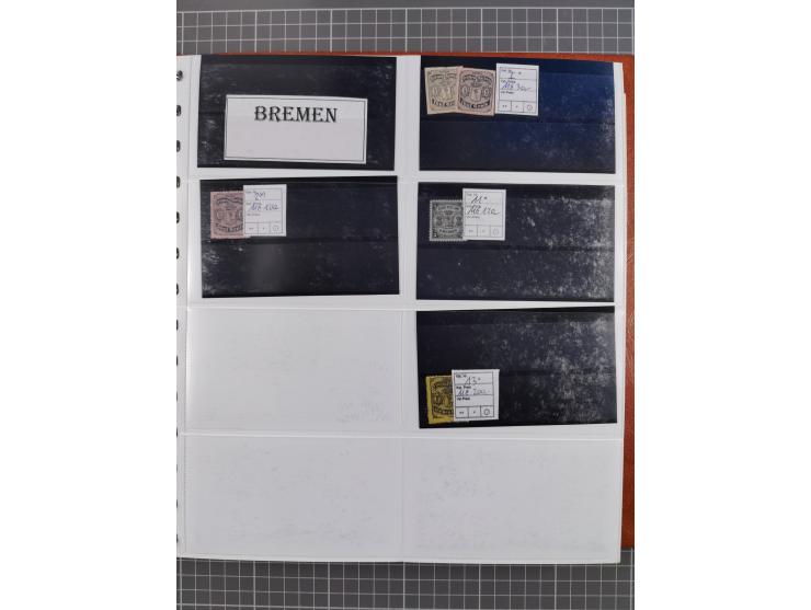 Baden bis Württemberg, meist ungebrauchter und gestempelter Bestand auf kleinen Steckkarten im Album, sauber sortiert in Meng