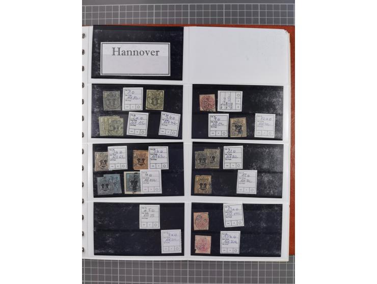 Baden bis Württemberg, meist ungebrauchter und gestempelter Bestand auf kleinen Steckkarten im Album, sauber sortiert in Meng