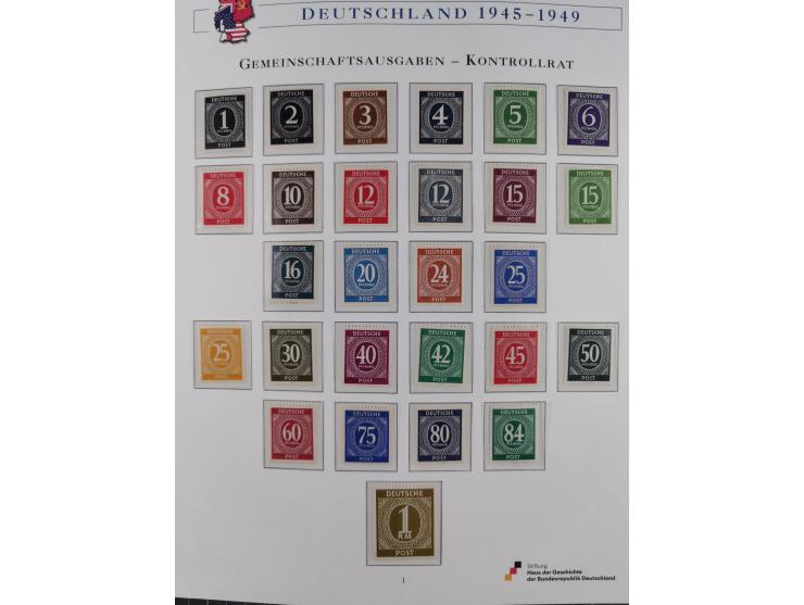 1945/53, ungebrauchte und postfrische Sammlung Zonen mit besseren und kpl. Ausgaben. Dabei u.a. Frz. Zone in den Hauptnummern