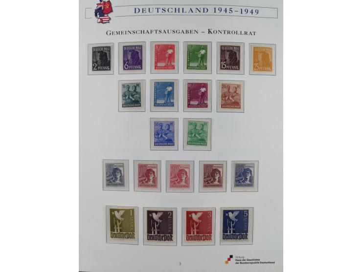 1945/53, ungebrauchte und postfrische Sammlung Zonen mit besseren und kpl. Ausgaben. Dabei u.a. Frz. Zone in den Hauptnummern
