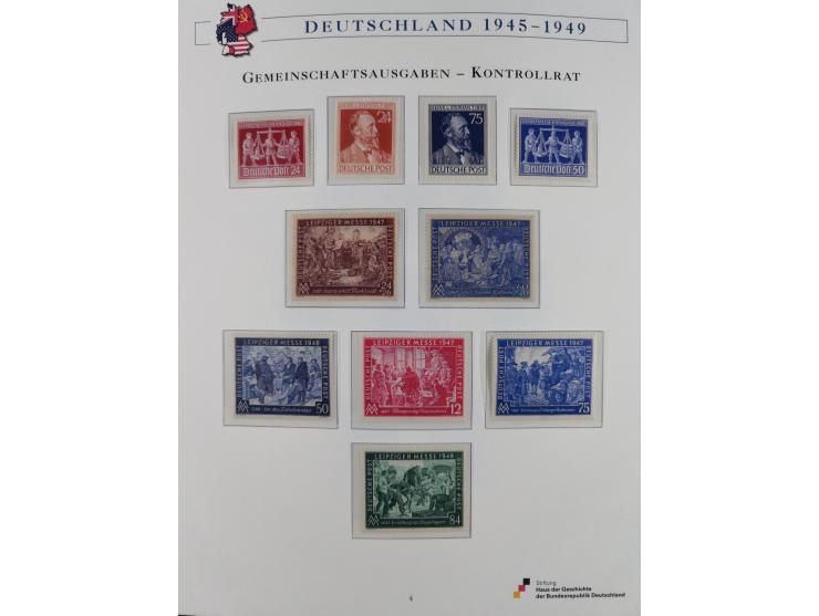 1945/53, ungebrauchte und postfrische Sammlung Zonen mit besseren und kpl. Ausgaben. Dabei u.a. Frz. Zone in den Hauptnummern