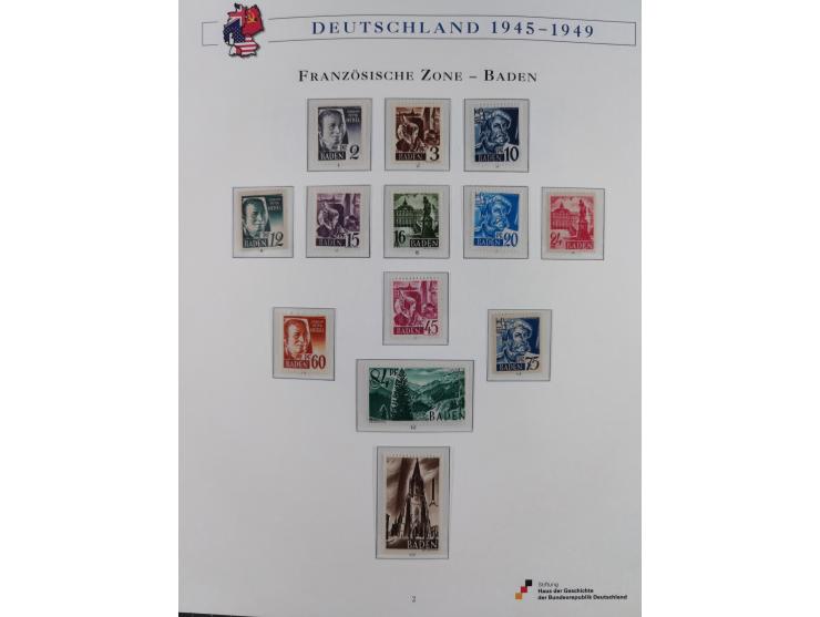 1945/53, ungebrauchte und postfrische Sammlung Zonen mit besseren und kpl. Ausgaben. Dabei u.a. Frz. Zone in den Hauptnummern