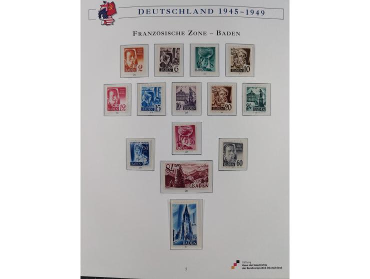 1945/53, ungebrauchte und postfrische Sammlung Zonen mit besseren und kpl. Ausgaben. Dabei u.a. Frz. Zone in den Hauptnummern