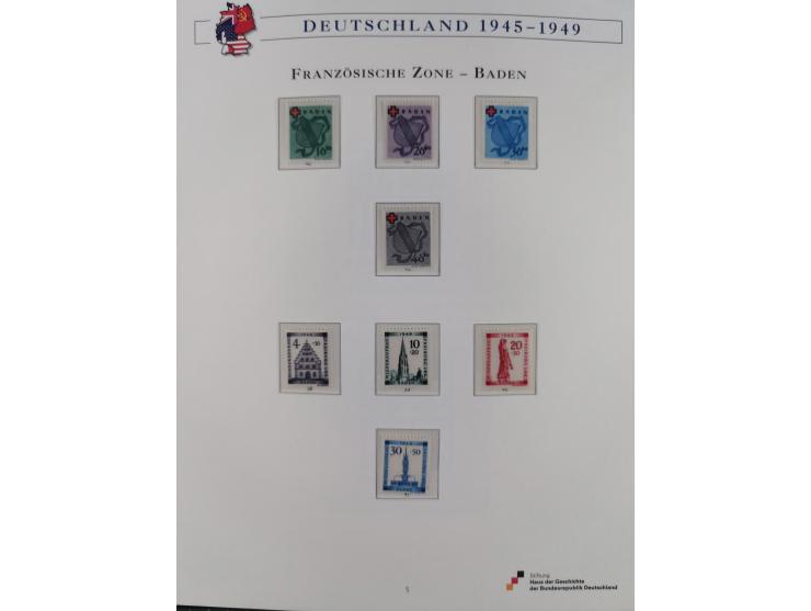 1945/53, ungebrauchte und postfrische Sammlung Zonen mit besseren und kpl. Ausgaben. Dabei u.a. Frz. Zone in den Hauptnummern