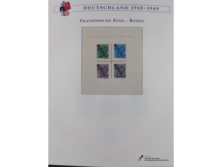 1945/53, ungebrauchte und postfrische Sammlung Zonen mit besseren und kpl. Ausgaben. Dabei u.a. Frz. Zone in den Hauptnummern