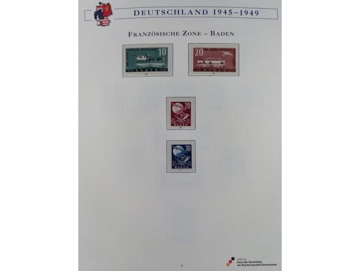 1945/53, ungebrauchte und postfrische Sammlung Zonen mit besseren und kpl. Ausgaben. Dabei u.a. Frz. Zone in den Hauptnummern