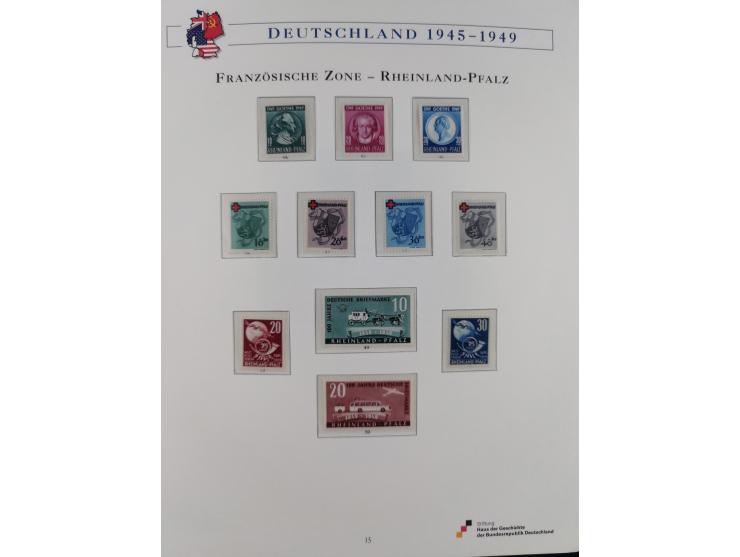 1945/53, ungebrauchte und postfrische Sammlung Zonen mit besseren und kpl. Ausgaben. Dabei u.a. Frz. Zone in den Hauptnummern