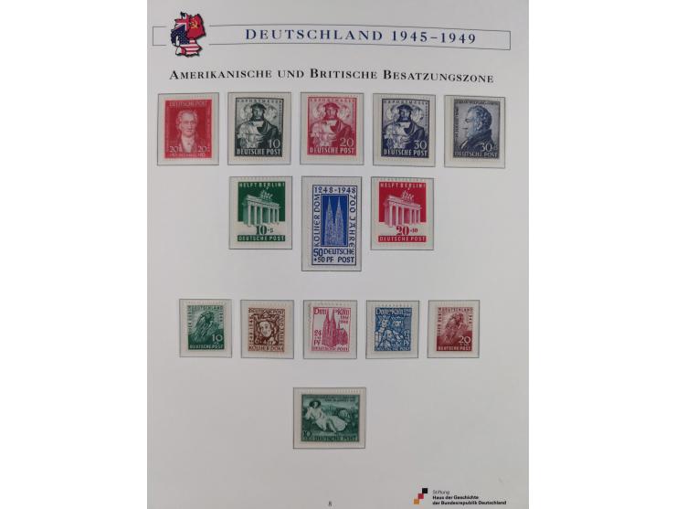 1945/53, ungebrauchte und postfrische Sammlung Zonen mit besseren und kpl. Ausgaben. Dabei u.a. Frz. Zone in den Hauptnummern