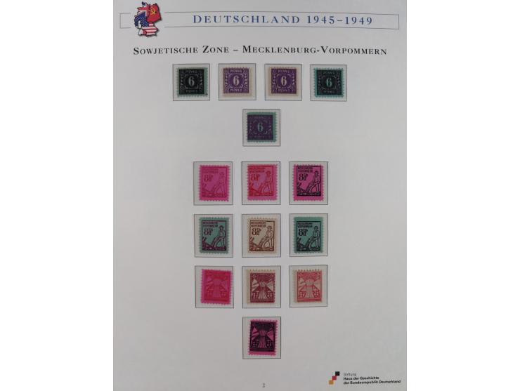 1945/53, ungebrauchte und postfrische Sammlung Zonen mit besseren und kpl. Ausgaben. Dabei u.a. Frz. Zone in den Hauptnummern