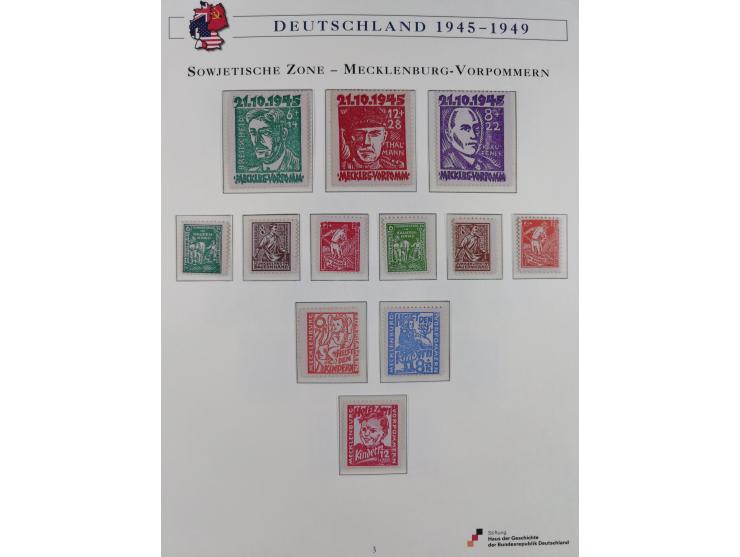 1945/53, ungebrauchte und postfrische Sammlung Zonen mit besseren und kpl. Ausgaben. Dabei u.a. Frz. Zone in den Hauptnummern