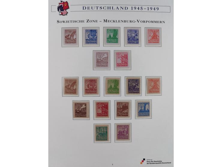 1945/53, ungebrauchte und postfrische Sammlung Zonen mit besseren und kpl. Ausgaben. Dabei u.a. Frz. Zone in den Hauptnummern