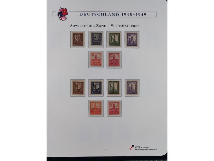 1945/53, ungebrauchte und postfrische Sammlung Zonen mit besseren und kpl. Ausgaben. Dabei u.a. Frz. Zone in den Hauptnummern