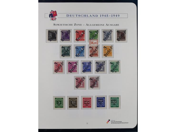 1945/53, ungebrauchte und postfrische Sammlung Zonen mit besseren und kpl. Ausgaben. Dabei u.a. Frz. Zone in den Hauptnummern