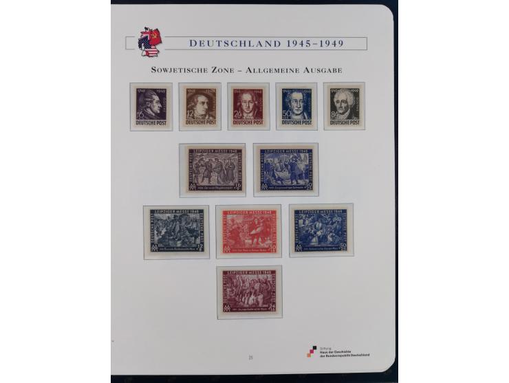 1945/53, ungebrauchte und postfrische Sammlung Zonen mit besseren und kpl. Ausgaben. Dabei u.a. Frz. Zone in den Hauptnummern