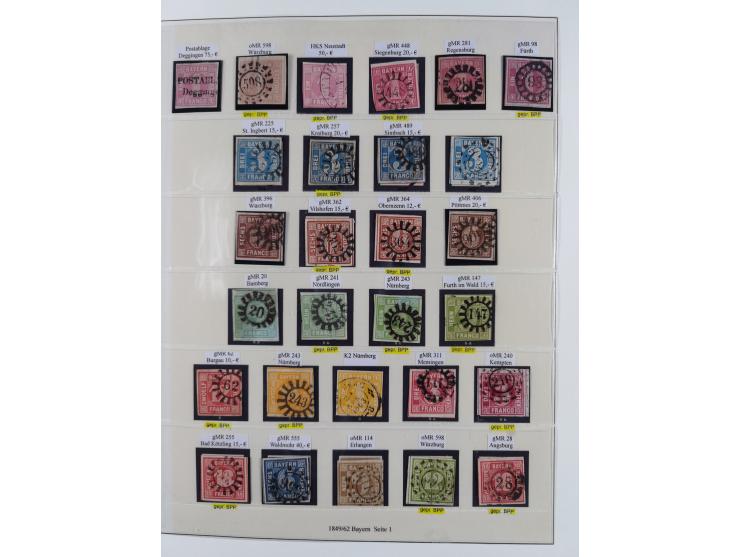 1849/1920, meist gestempelte Sammlung und 18 Briefe und Karten, ab Mi.-Nr. 1Ia, 1Ia PF X, 1IIa (2), 1Ia PF VII auf Brief, 3-7