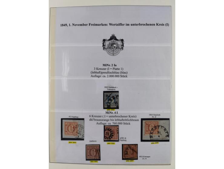 1849/1920, meist gestempelte Sammlung und 18 Briefe und Karten, ab Mi.-Nr. 1Ia, 1Ia PF X, 1IIa (2), 1Ia PF VII auf Brief, 3-7