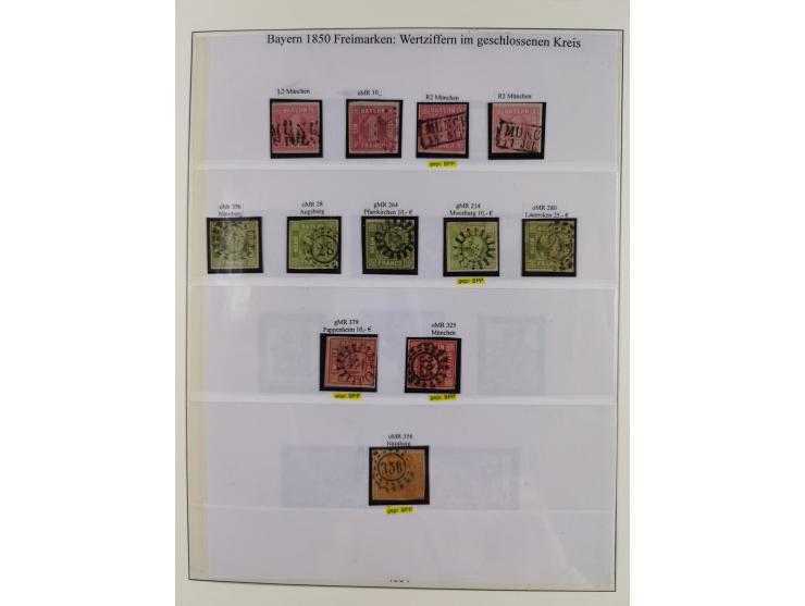 1849/1920, meist gestempelte Sammlung und 18 Briefe und Karten, ab Mi.-Nr. 1Ia, 1Ia PF X, 1IIa (2), 1Ia PF VII auf Brief, 3-7