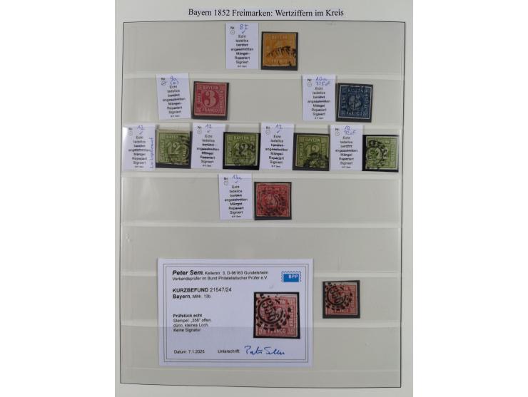 1849/1920, meist gestempelte Sammlung und 18 Briefe und Karten, ab Mi.-Nr. 1Ia, 1Ia PF X, 1IIa (2), 1Ia PF VII auf Brief, 3-7