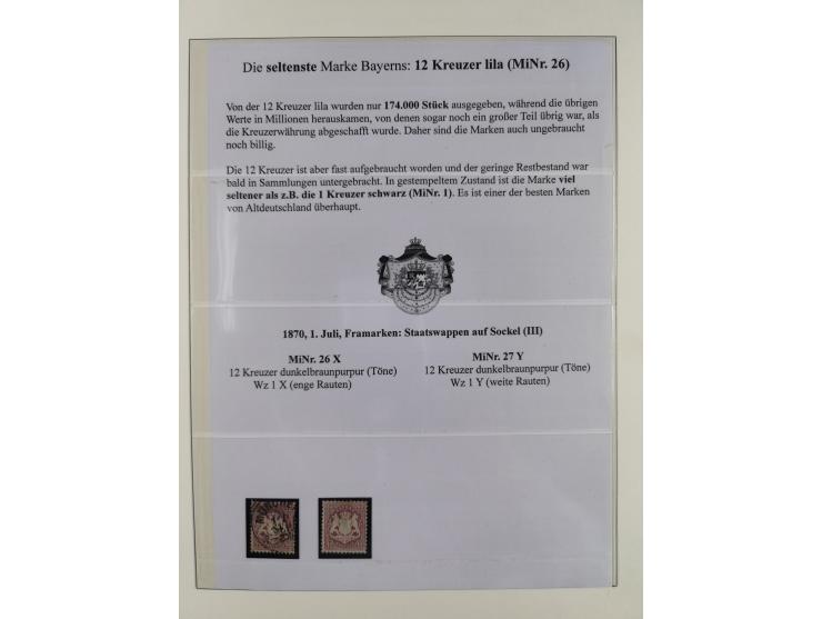 1849/1920, meist gestempelte Sammlung und 18 Briefe und Karten, ab Mi.-Nr. 1Ia, 1Ia PF X, 1IIa (2), 1Ia PF VII auf Brief, 3-7