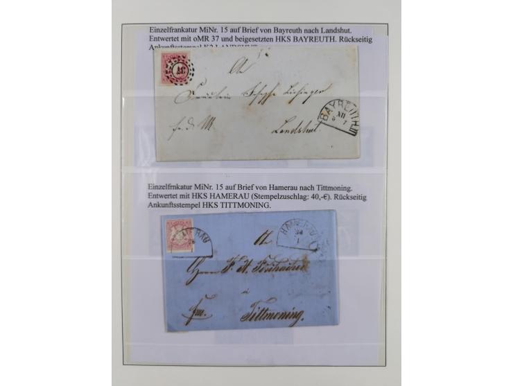 1849/1920, meist gestempelte Sammlung und 18 Briefe und Karten, ab Mi.-Nr. 1Ia, 1Ia PF X, 1IIa (2), 1Ia PF VII auf Brief, 3-7