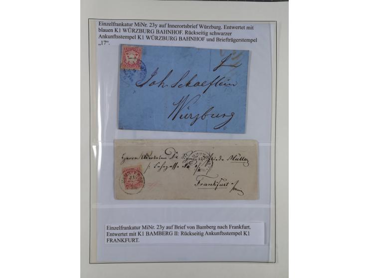 1849/1920, meist gestempelte Sammlung und 18 Briefe und Karten, ab Mi.-Nr. 1Ia, 1Ia PF X, 1IIa (2), 1Ia PF VII auf Brief, 3-7