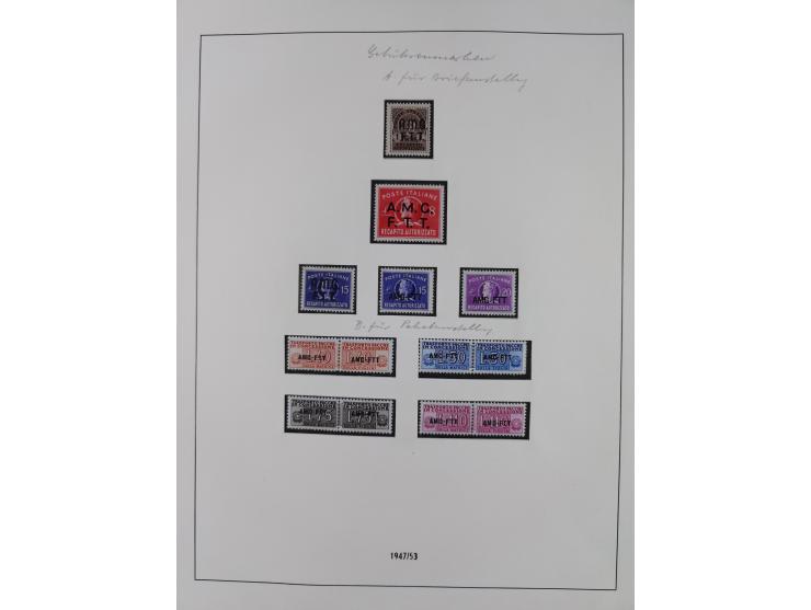 1947/54, in the main catalogue numbers complete mint never hinged collection Zone A and B incl. postage due, good condition