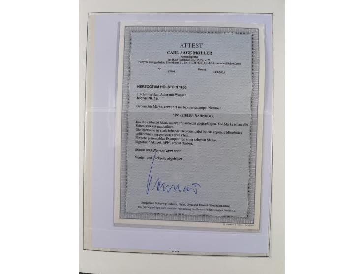 1850/66, reichhaltige gestempelte Sammlung und 26 Briefe und Posteinlieferungsscheine, dabei Mi.-Nr. 1a und 2b gestempelt, 1a