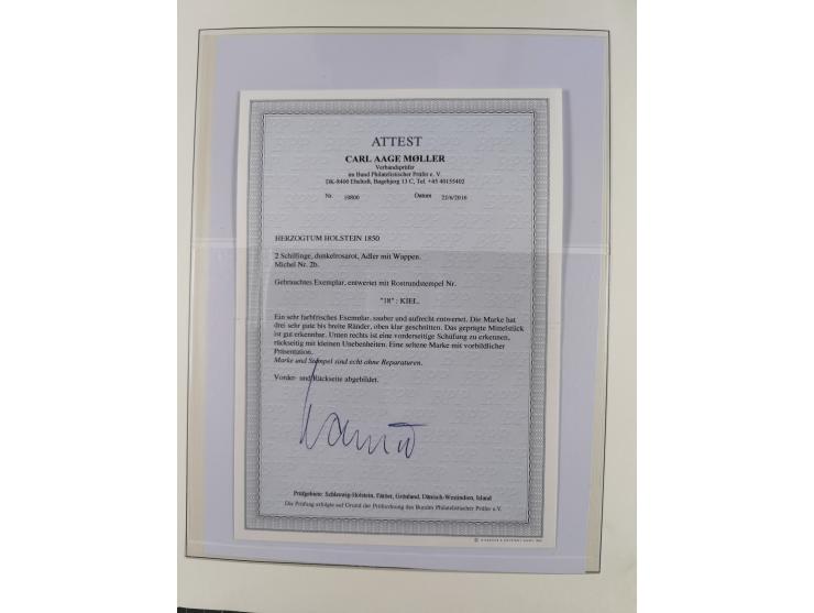 1850/66, reichhaltige gestempelte Sammlung und 26 Briefe und Posteinlieferungsscheine, dabei Mi.-Nr. 1a und 2b gestempelt, 1a