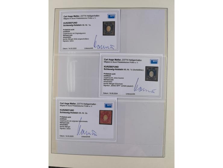 1850/66, reichhaltige gestempelte Sammlung und 26 Briefe und Posteinlieferungsscheine, dabei Mi.-Nr. 1a und 2b gestempelt, 1a