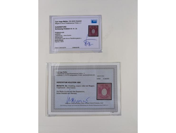 1850/66, reichhaltige gestempelte Sammlung und 26 Briefe und Posteinlieferungsscheine, dabei Mi.-Nr. 1a und 2b gestempelt, 1a