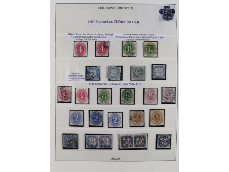 1850/66, reichhaltige gestempelte Sammlung und 26 Briefe und Posteinlieferungsscheine, dabei Mi.-Nr. 1a und 2b gestempelt, 1a