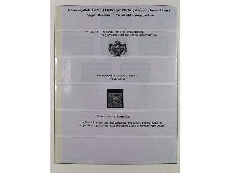 1850/66, reichhaltige gestempelte Sammlung und 26 Briefe und Posteinlieferungsscheine, dabei Mi.-Nr. 1a und 2b gestempelt, 1a