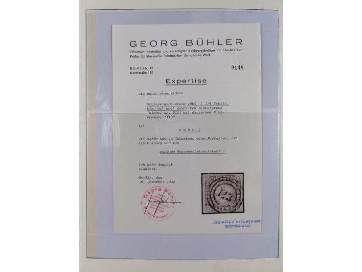 1850/66, reichhaltige gestempelte Sammlung und 26 Briefe und Posteinlieferungsscheine, dabei Mi.-Nr. 1a und 2b gestempelt, 1a