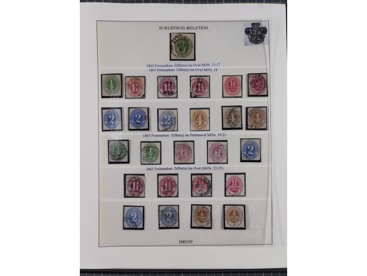 1850/66, reichhaltige gestempelte Sammlung und 26 Briefe und Posteinlieferungsscheine, dabei Mi.-Nr. 1a und 2b gestempelt, 1a