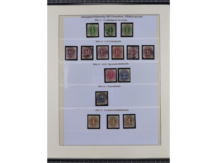 1850/66, reichhaltige gestempelte Sammlung und 26 Briefe und Posteinlieferungsscheine, dabei Mi.-Nr. 1a und 2b gestempelt, 1a