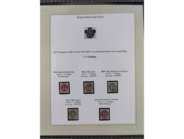 1850/66, reichhaltige gestempelte Sammlung und 26 Briefe und Posteinlieferungsscheine, dabei Mi.-Nr. 1a und 2b gestempelt, 1a