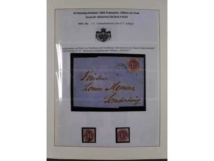 1850/66, reichhaltige gestempelte Sammlung und 26 Briefe und Posteinlieferungsscheine, dabei Mi.-Nr. 1a und 2b gestempelt, 1a