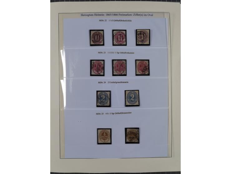 1850/66, reichhaltige gestempelte Sammlung und 26 Briefe und Posteinlieferungsscheine, dabei Mi.-Nr. 1a und 2b gestempelt, 1a