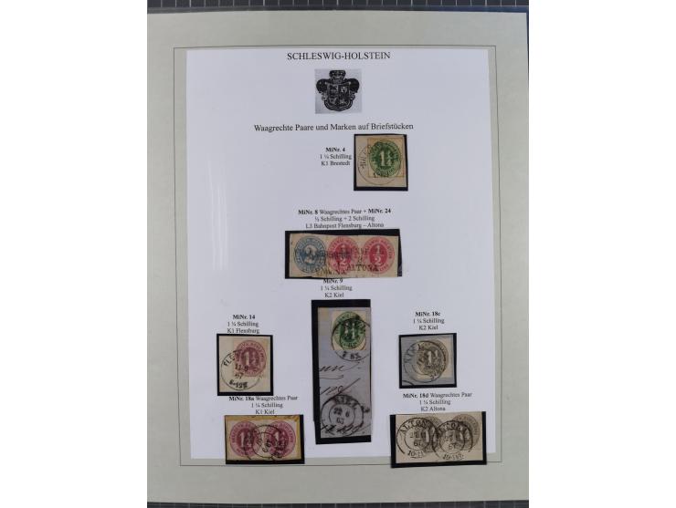 1850/66, reichhaltige gestempelte Sammlung und 26 Briefe und Posteinlieferungsscheine, dabei Mi.-Nr. 1a und 2b gestempelt, 1a
