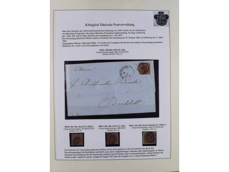 1850/66, reichhaltige gestempelte Sammlung und 26 Briefe und Posteinlieferungsscheine, dabei Mi.-Nr. 1a und 2b gestempelt, 1a