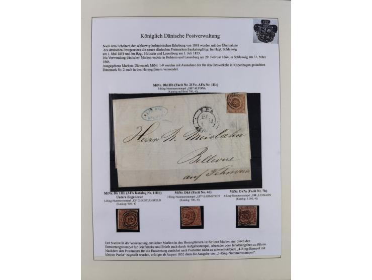 1850/66, reichhaltige gestempelte Sammlung und 26 Briefe und Posteinlieferungsscheine, dabei Mi.-Nr. 1a und 2b gestempelt, 1a