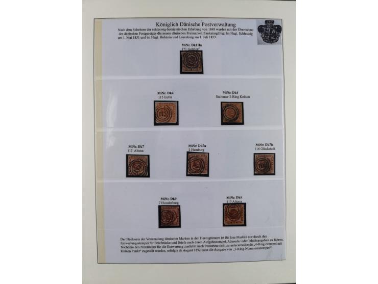 1850/66, reichhaltige gestempelte Sammlung und 26 Briefe und Posteinlieferungsscheine, dabei Mi.-Nr. 1a und 2b gestempelt, 1a